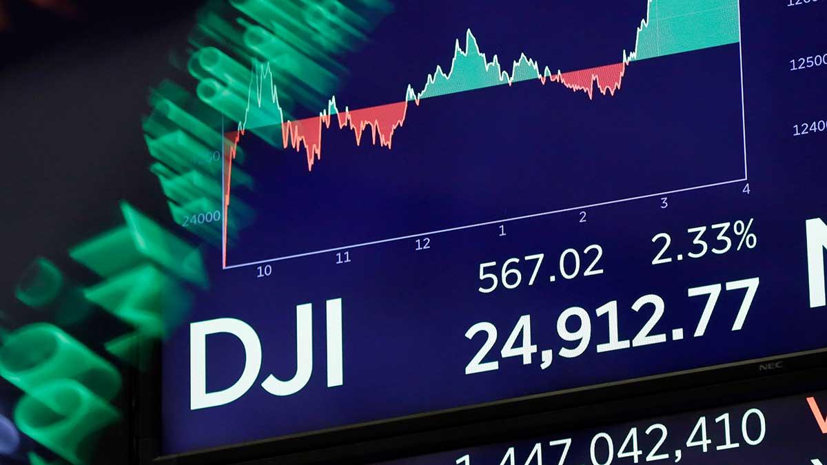 New York-börsen rekylerade uppåt på tisdagen efter en dag med mycket kraftfulla svängningar. Marknadsräntorna steg åter igen rejält. (Foto: TT)