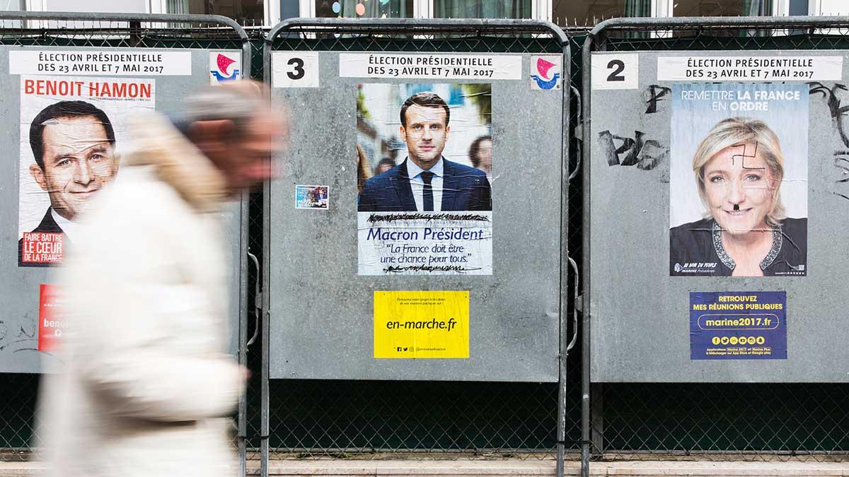 På söndag ställs kandidaterna mot varandra i den första omgången av det franska presidentvalet. (Foto: TT)