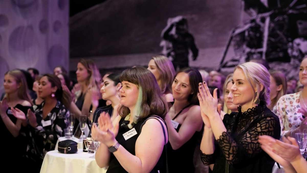 Runt 200 gäster kom till tioårsjubilerande Womengineer Awards-galan i fredags. (Foto: Moa Alexandersson)