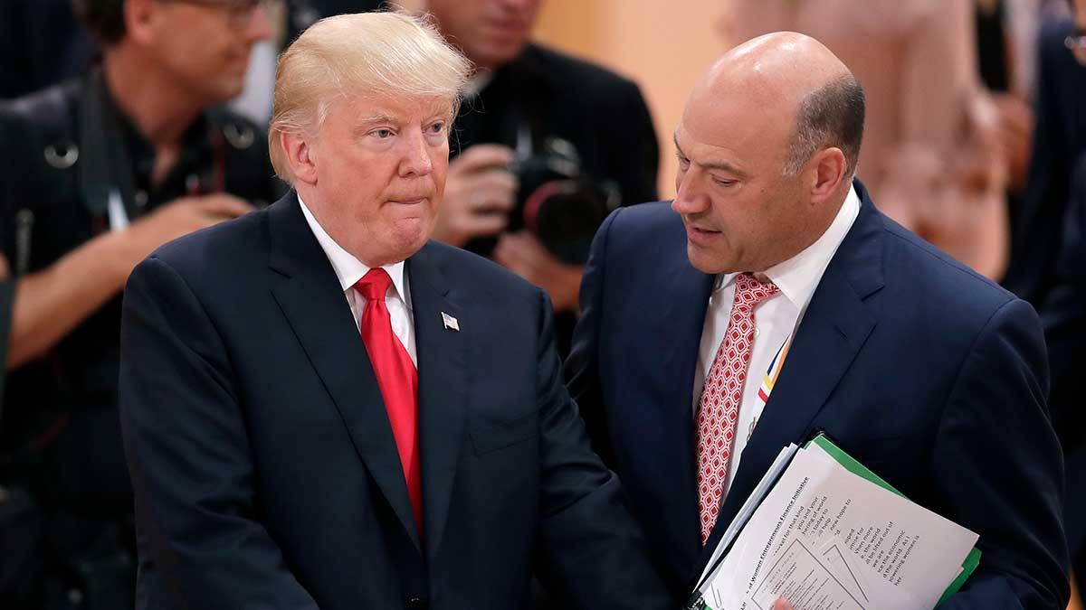 Gary Cohn (höger) har sammankallat chefer för amerikanska företag som är beroende av aluminium och stål till ett möte med president Donald Trump. (Foto: TT)
