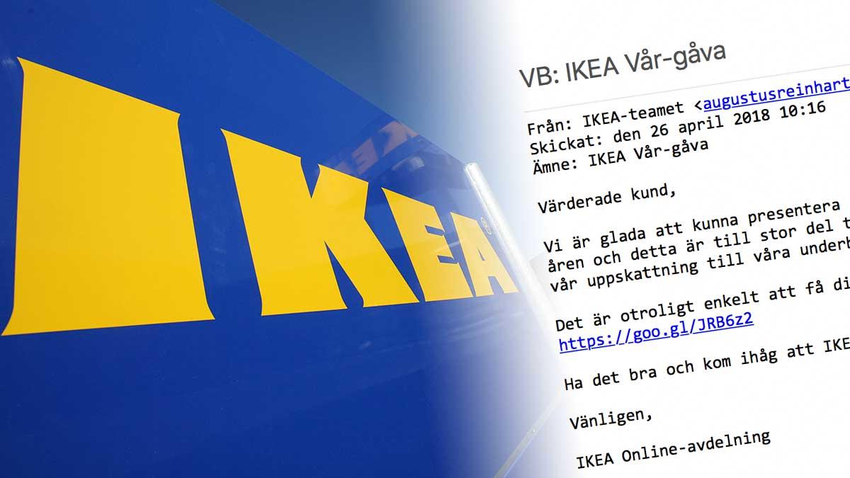 Under förespegling av att vara från Ikea försökte skojare i dag lura Dagens PS - men drog så klart en nitlott! (Foto: TT)