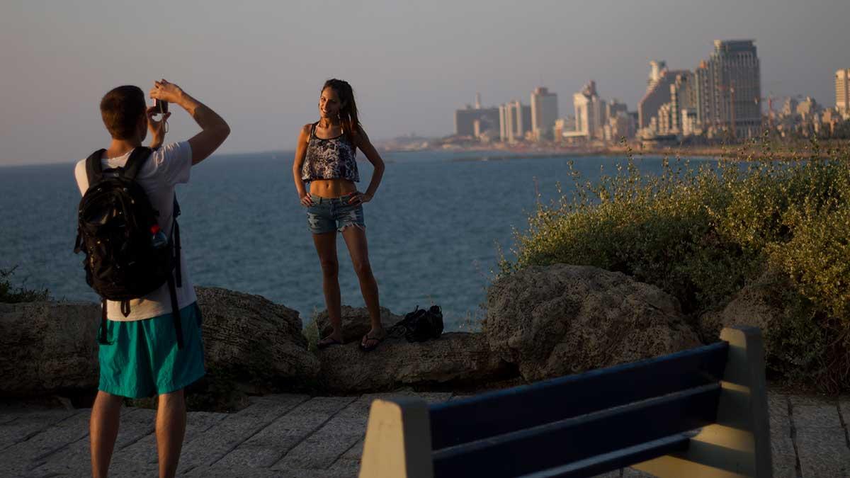 Turister i Jaffa i Israel