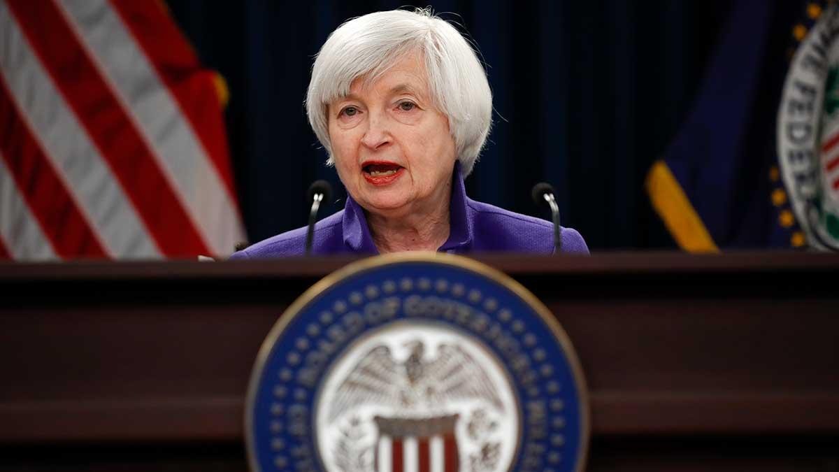 Den amerikanska centralbanken Federal Reserves inflationsmål på 2 procent infrias i år tror Harvardprofessorn Ken Rogoff. På bild: Fed-chefen Janet Yellen. (Foto: TT)