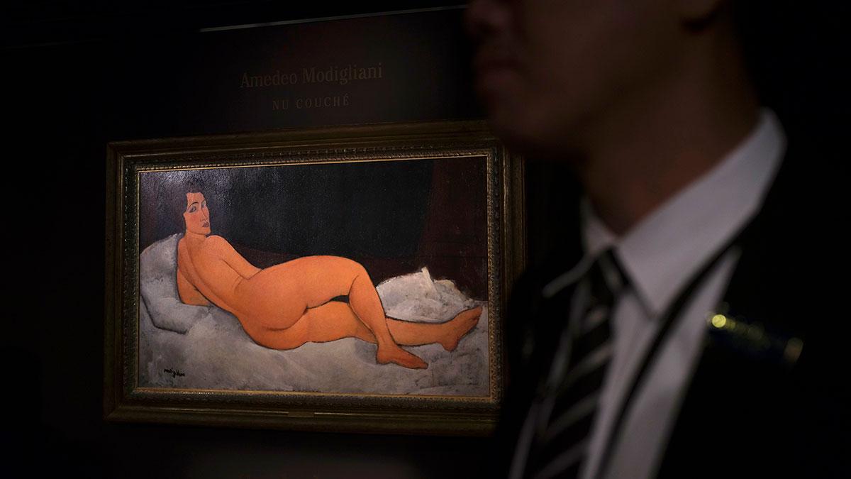 Amedeo Modiglianis nakenmålning "Nu couché" gick för drygt 1