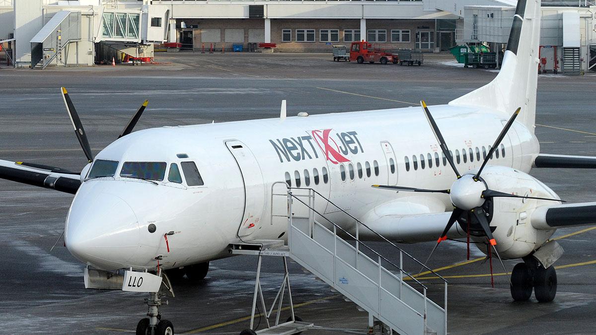 Den största konkursen under 2018 var flygbolaget Nextjet. (Foto: TT)