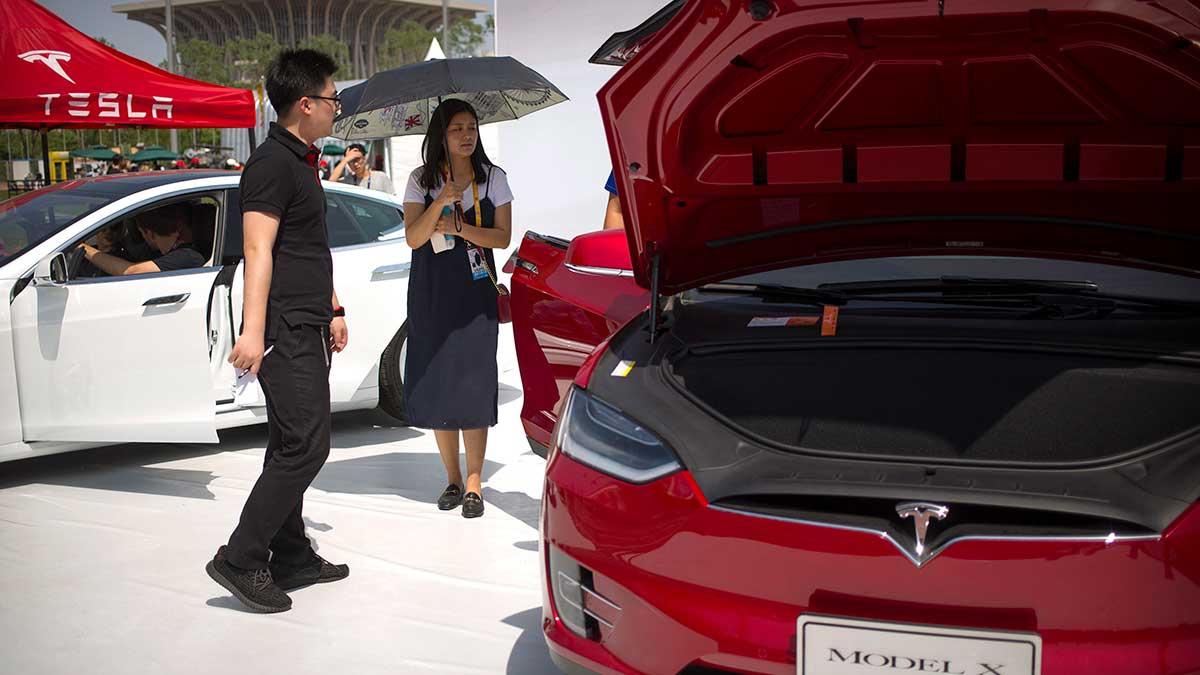 Tesla uppges planera en investering på 5 miljarder dollar i en ny kinesisk tillverkningsfabrik mot bakgrund av handelskriget mellan USA och Kina. (Foto: TT)