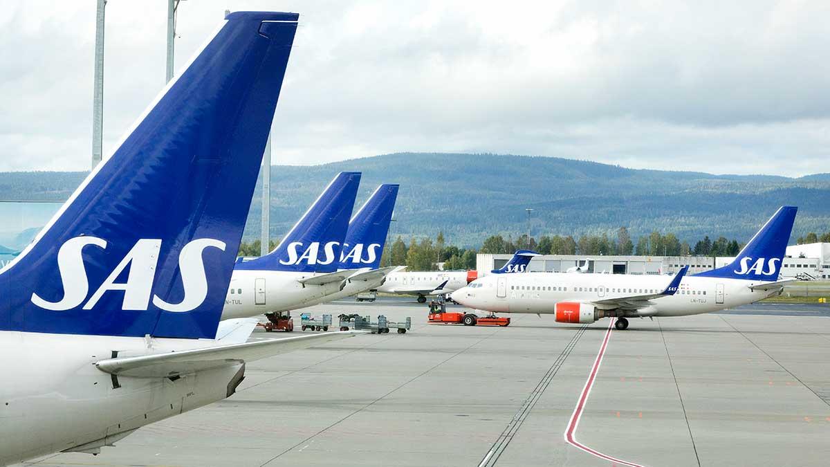 Antalet passagerare som flög med SAS minskade i december. (Foto: TT)