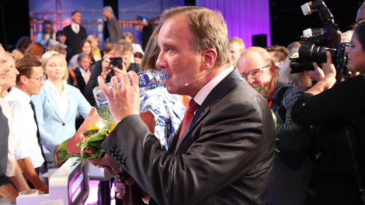 Statsminister Stefan Löfven gav ett kort svar om Telias köp av Bonnier Broadcasting