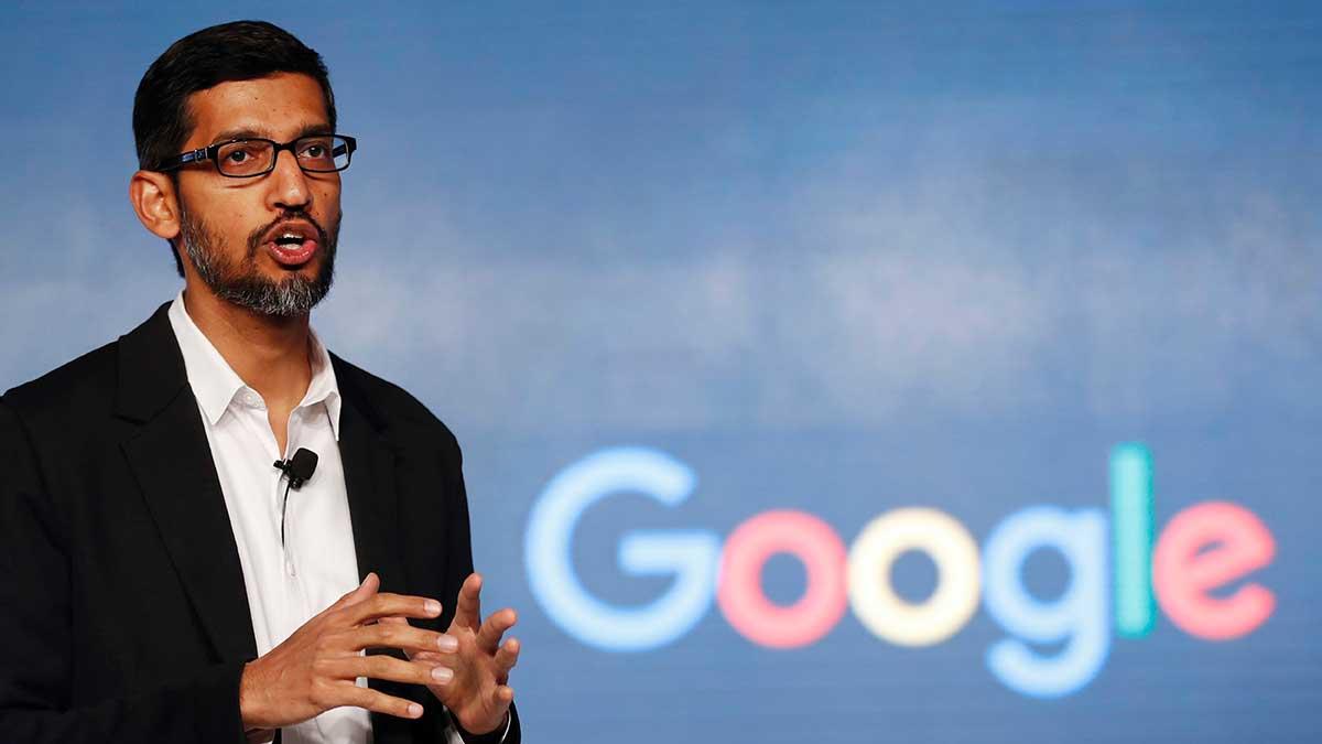 Mer än 3.100 anställda på Google har skrivit under ett brev i vilket man uppmanar vd Sundar Pichai (bilden) och bolaget att dra sig ur ett projekt med Pentagon
