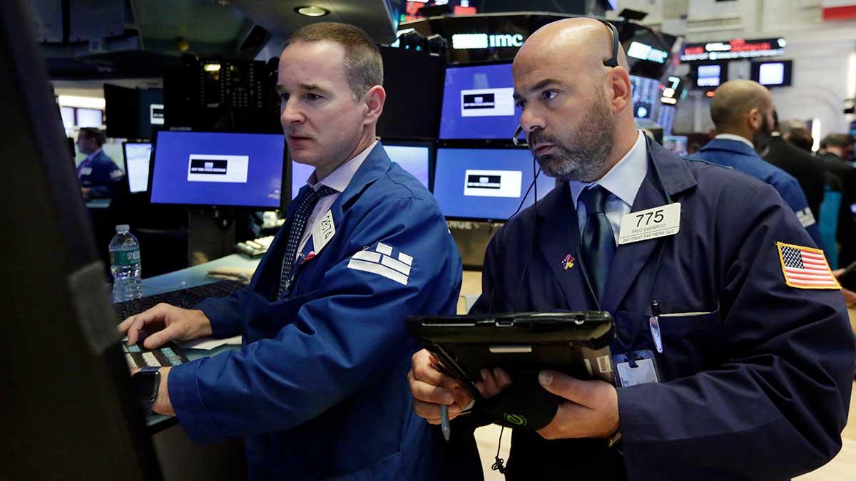 New York-börsen fortsatte nedåt på måndagen med teknologisektorn som sänke. (Foto: TT)