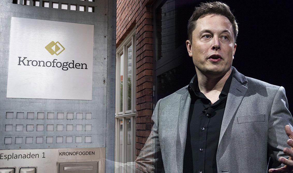 Tesla i Sverige är en flitig "kund" hos kronofogden. Vad säger Elon Musk om det? (Foto: TT)