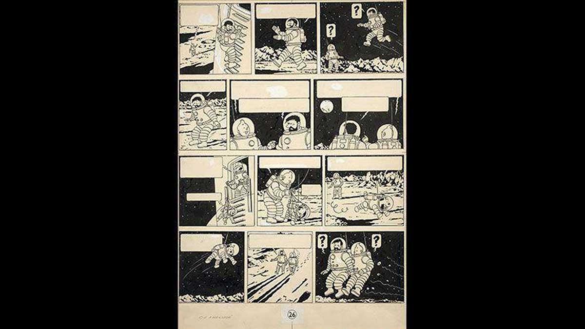 Tintin-teckningen gick till en samlare. Prislappen blev över 15 miljoner kronor. (TT)