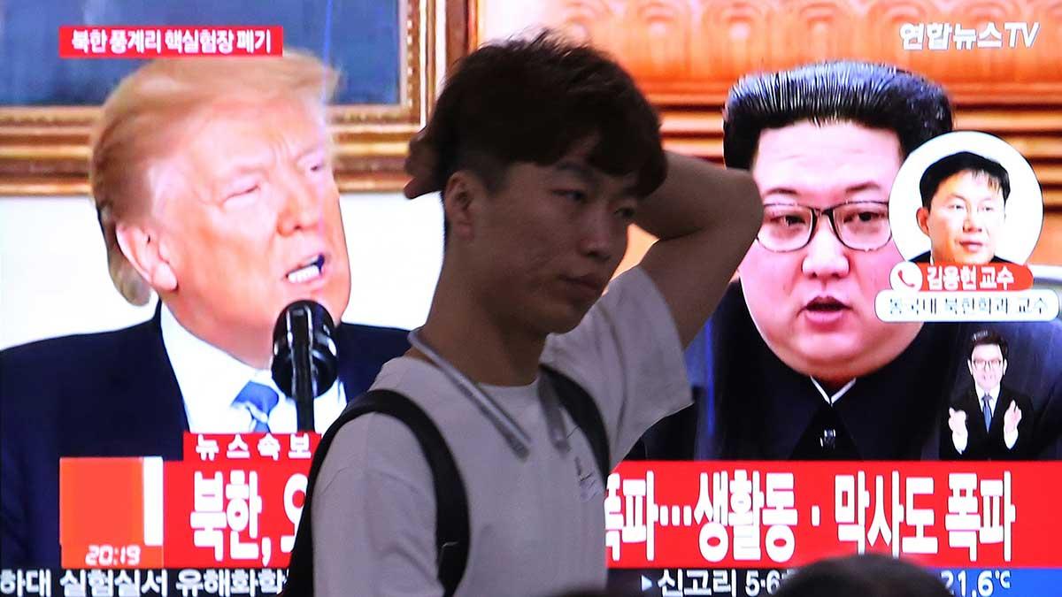 USA:s president Donald Trump ställer in mötet med Nordkoreas ledare Kim Jong Un. Mötet var planerat till den 12 juni i Singapore. (Foto: TT)
