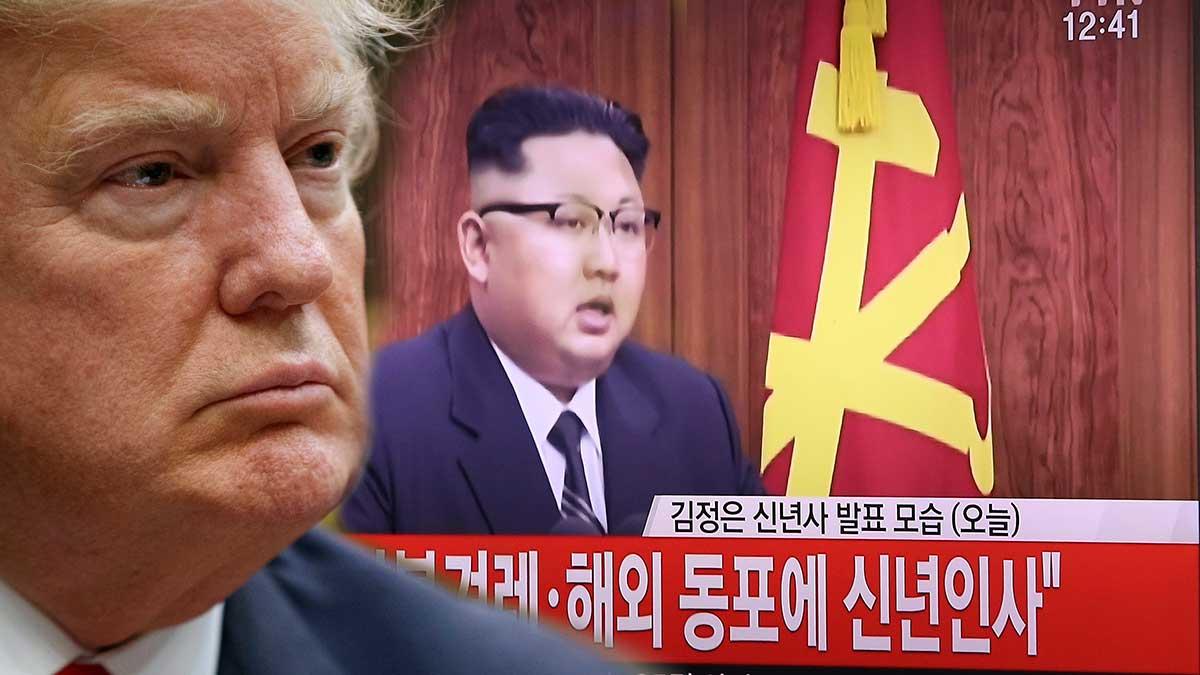 Donald Trump har tröttnat på Nordkoreas provokativa missiltester. (Foto: TT / montage)
