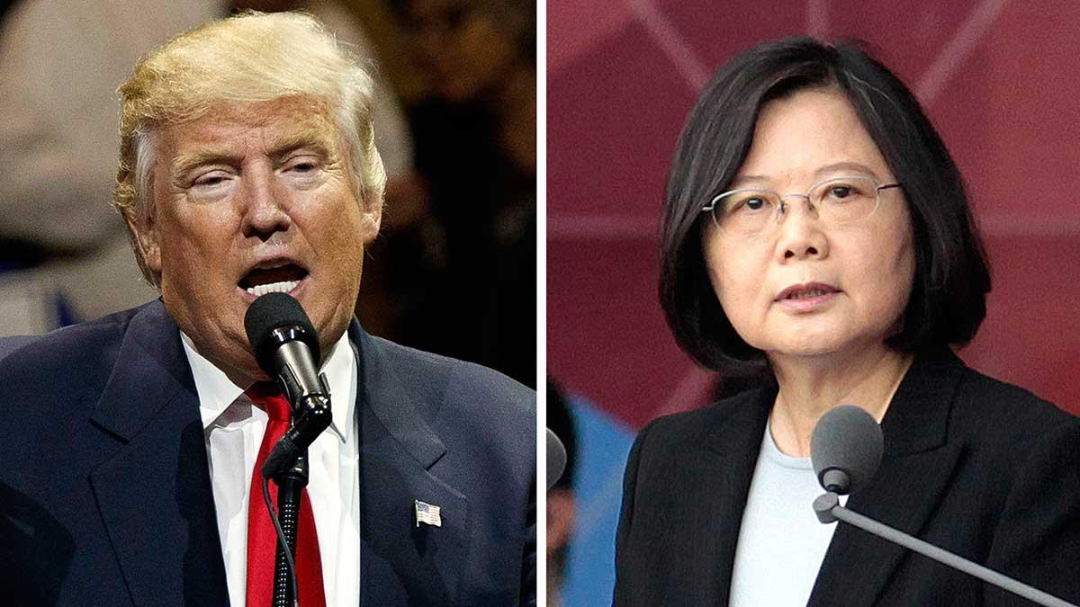 Donald Trumps samtal med Taiwans president Tsai Ing-wen retar Kina