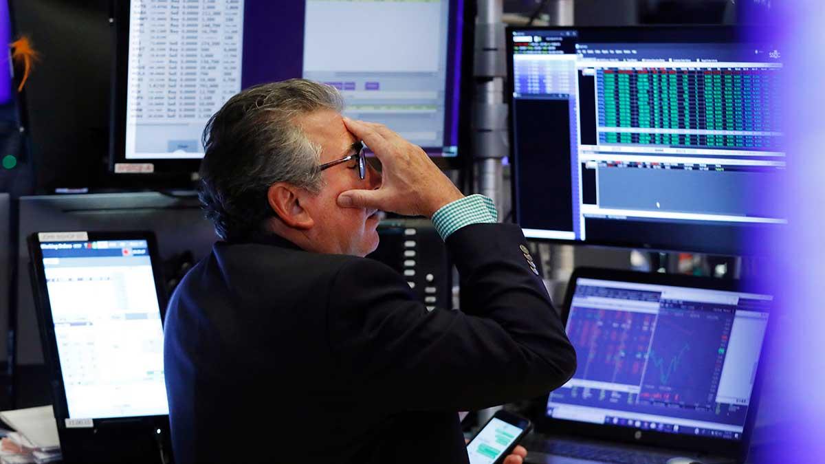 Den amerikanska börsmarknaden inledde och stängde nedåt på torsdagen efter de svagaste BNP-siffrorna som noterats i böckerna. (Foto: TT)