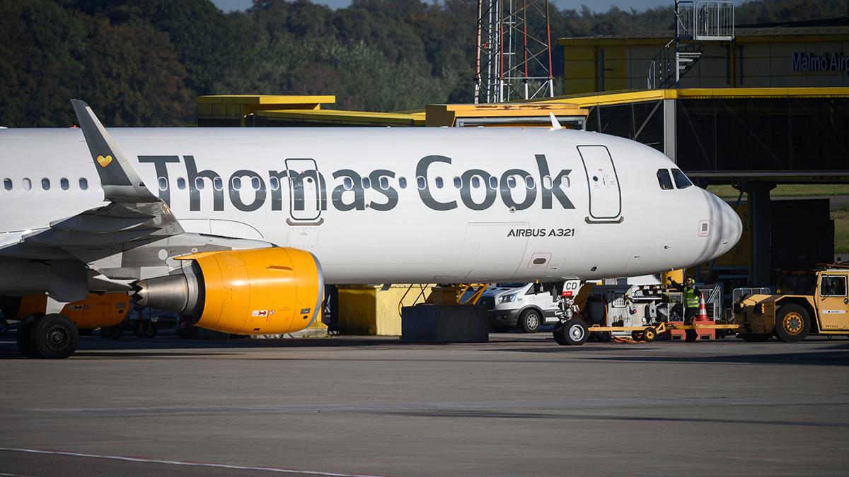 Alla flyg till och från Sverige är inställda till följd Thomas Cooks konkurs. Över 3.000 svenska resenärer är drabbade. (Foto: TT)