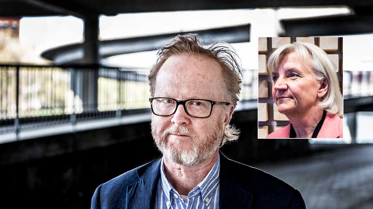Lars-Johan-Jarnheimer-foreslås ta över ordförandeklubban i Telia efter sparkade Marie Ehrling (infälld bild). (Foto: TT / montage)