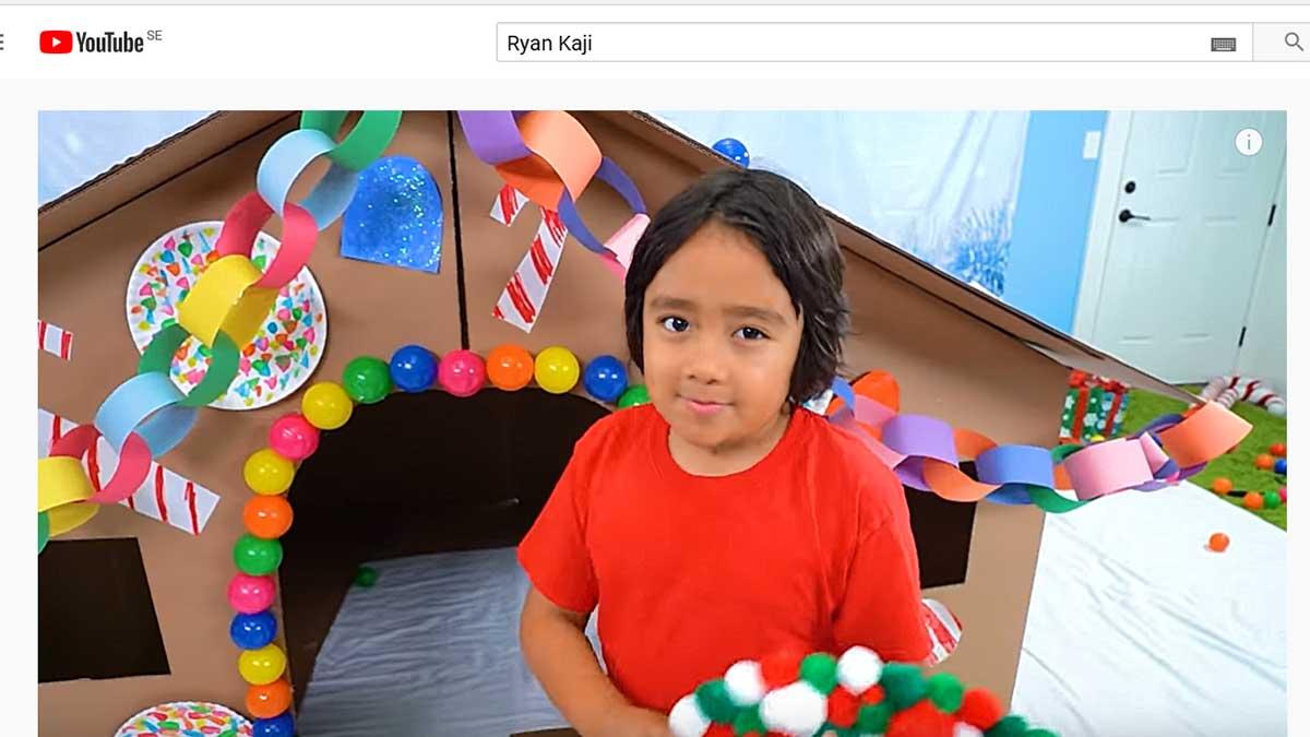 Ryan Kaji, åtta år, drar in 245 miljoner kronor på Youtube. Det gör pojken till den högst betalda youtubern i världen. (Foto: Skärmdump från Youtube)