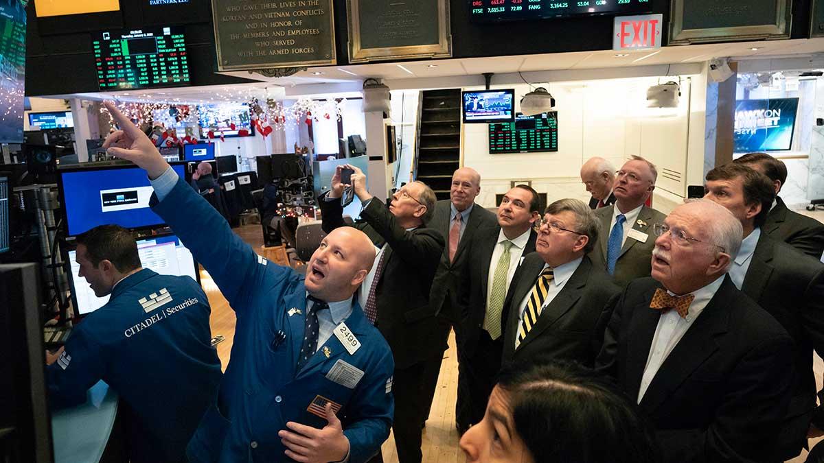 USA-börsen inledde årets första handelsdag med en uppgång. Bilden är tagen vid ett tidigare tillfälle. (Foto: TT)