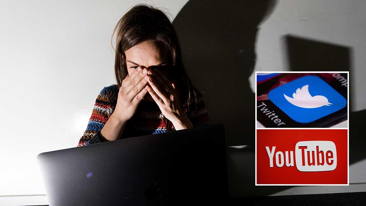 Stark kritik riktas mot Youtube och Twitter för näthat och desinformation. Arkivbilder. (Foto: TT/Montage)