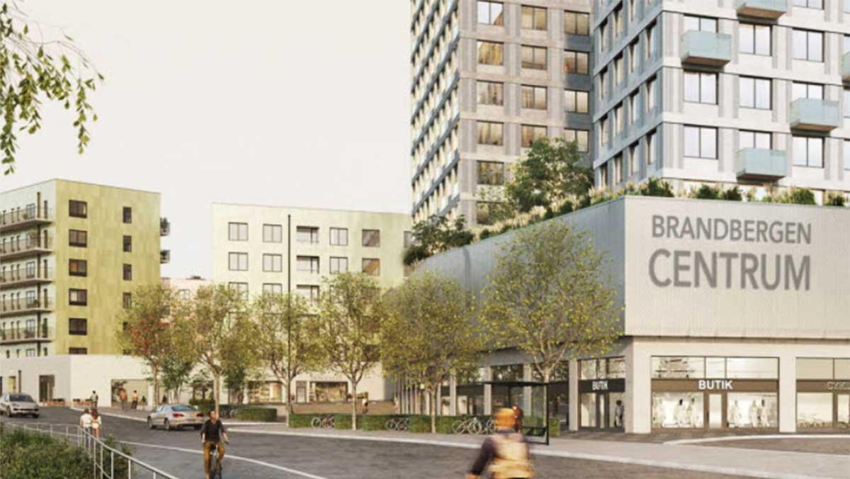 Byggbolaget Serneke blir totalentreprenör när Brandbergen Centrum i Haninge kommun ska byggas om och utökas med cirka 400 nya bostäder. (Foto: Skärmdump från Sernekes hemsida)
