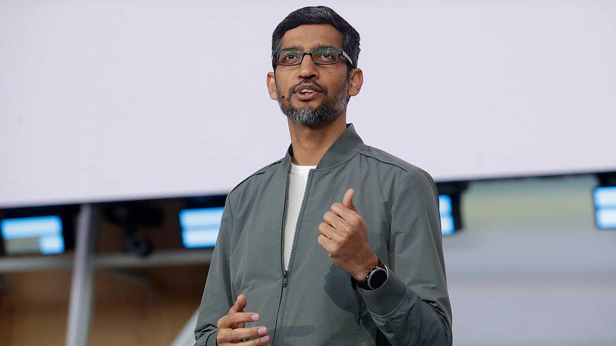 Googles vd Sundar Pichai har anledning att vara nöjd. (Foto: TT)