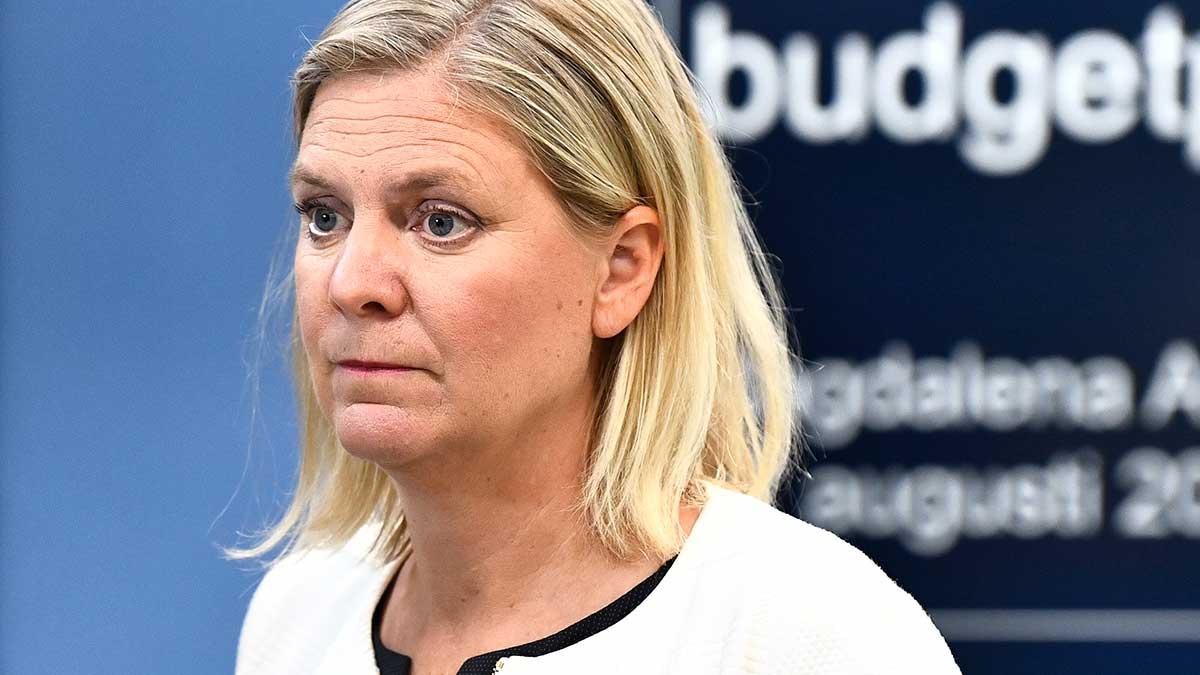 Sveriges BNP rasar med historiska 8,3 procent under Q2. Vad säger finansminister Magdalena Andersson (S) om det? (Foto: TT)