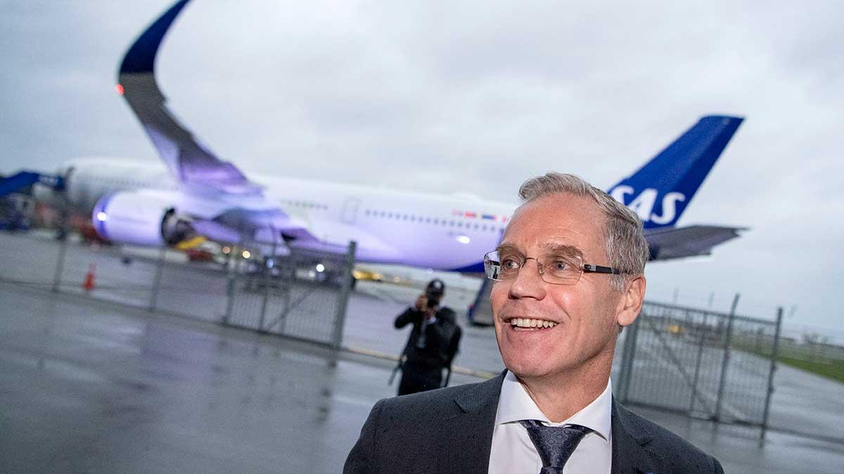 SAS rekapitaliseringsplan får godkänt. På bilden syns flygbolagets vd Rickard Gustafson. (Foto: TT)