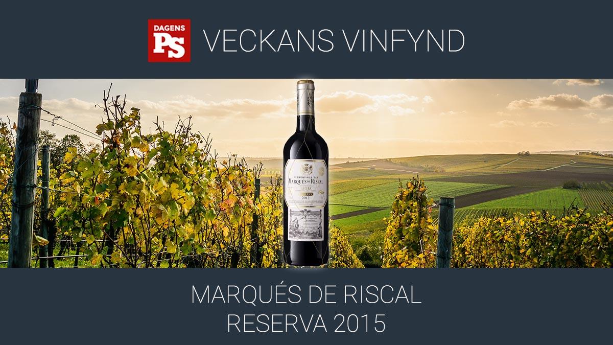 En klassisk Rioja i högform från toppåret 2015 är Veckans vinfynd. Producenten Marqués de Riscal kan med fog hävdas ha lagt grunden till hela den moderna vinnäringen i Rioja. Marqués de RIscal