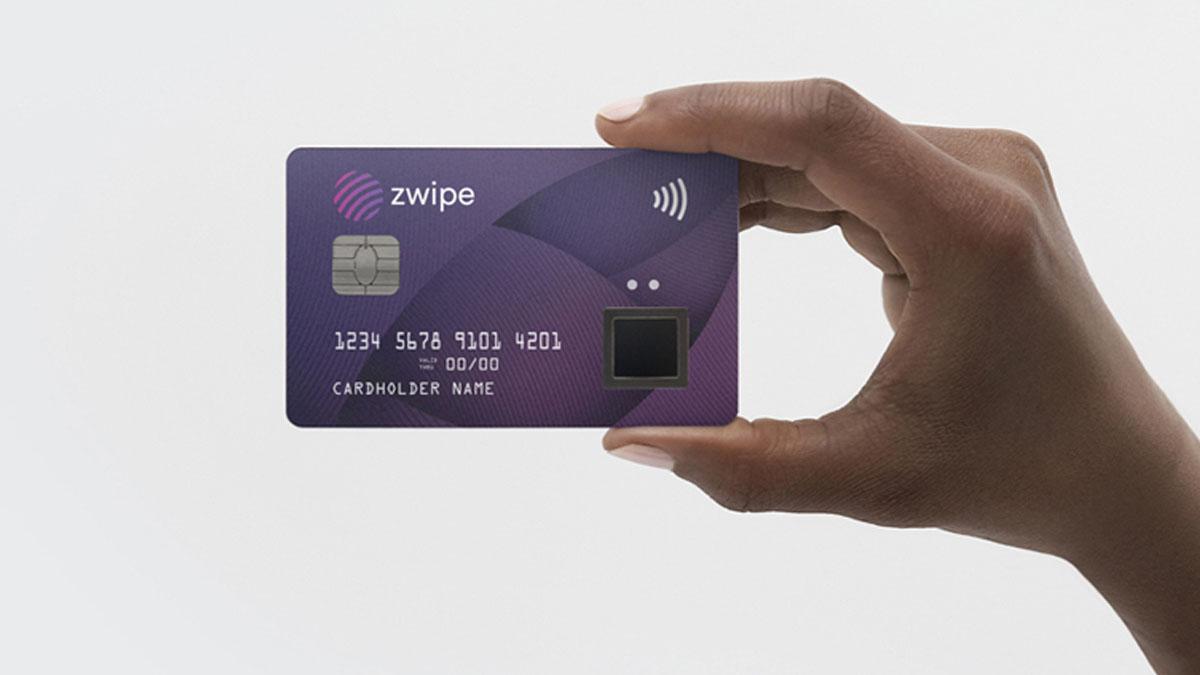 Zwipes biometriska kort har inbyggd fingeravtryckssensor. (Foto: Zwipe)