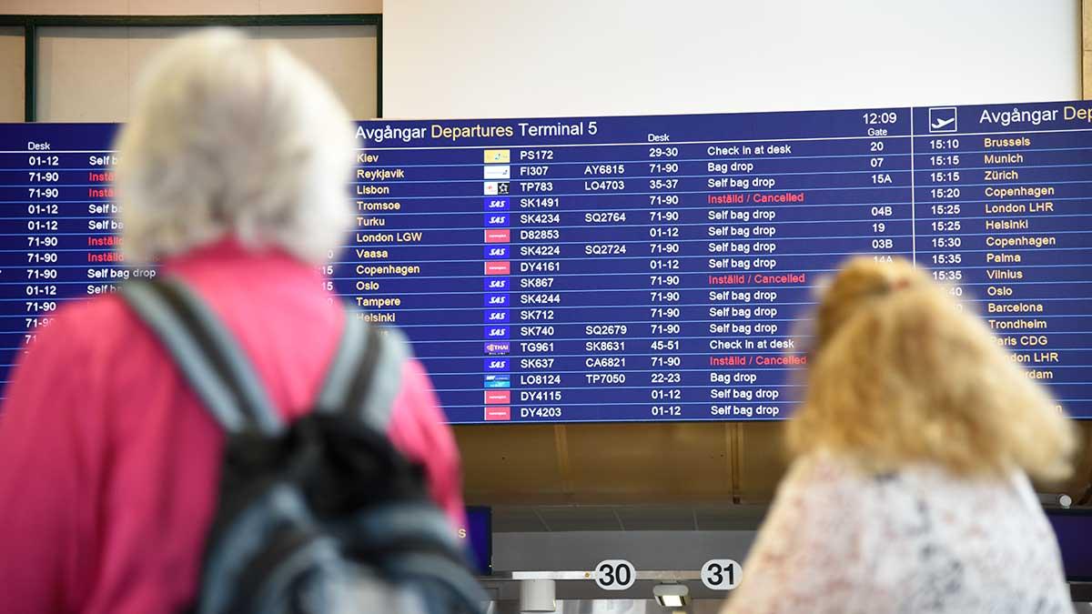 SAS dröjsmål med att återbetala resenärer för inställda flyg i pandemin kan resultera i miljonviten mot flygbolaget. (Foto: TT)