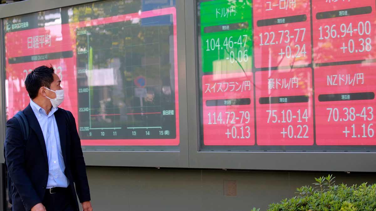 Tokyobörsen rivstartade aktiehandeln med en uppgång med 2 procent tidigt i morse, svensk tid. (Foto: TT)