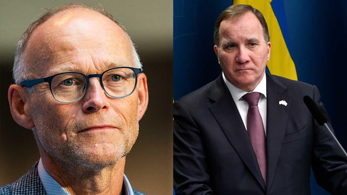 Norges smittskyddsdirektör Frode Forland anser att Sveriges statsminister Stefan Löfven (S) "agerat för sent" mot pandemin. (Foto: TT / montage)