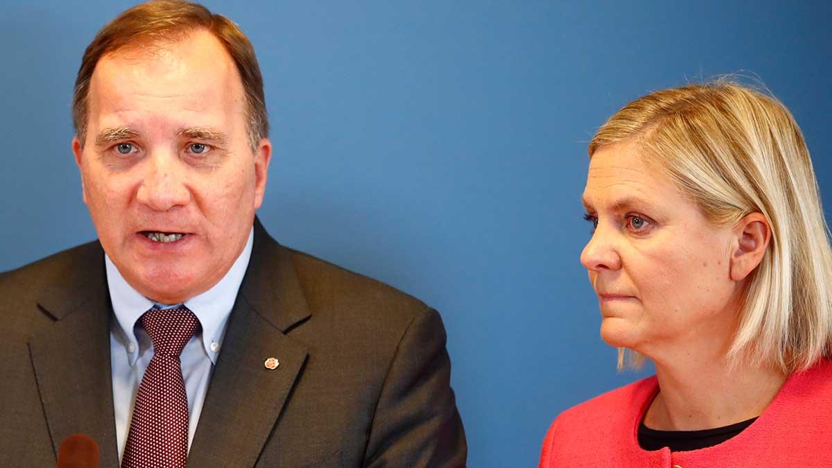 Stefan Löfven och Magdalena Andersson, båda S, får svidande kritik av Företagarförbundets näringspolitiske talesperson. (Foto: TT)