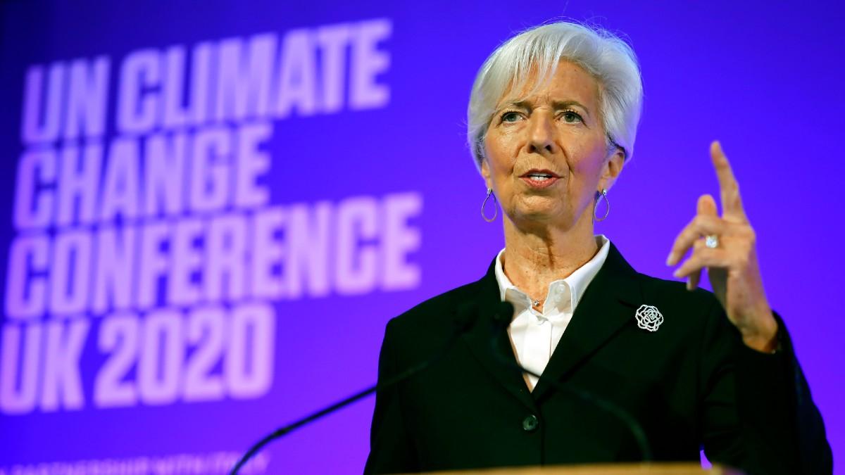 Christine Lagarde, chef för ECB, presenterade under måndagen en ny analys gällande hur centralbanken siktar på att hantera klimatrisker. Bilden är tagen från ett annat sammanhang. (Foto: TT)