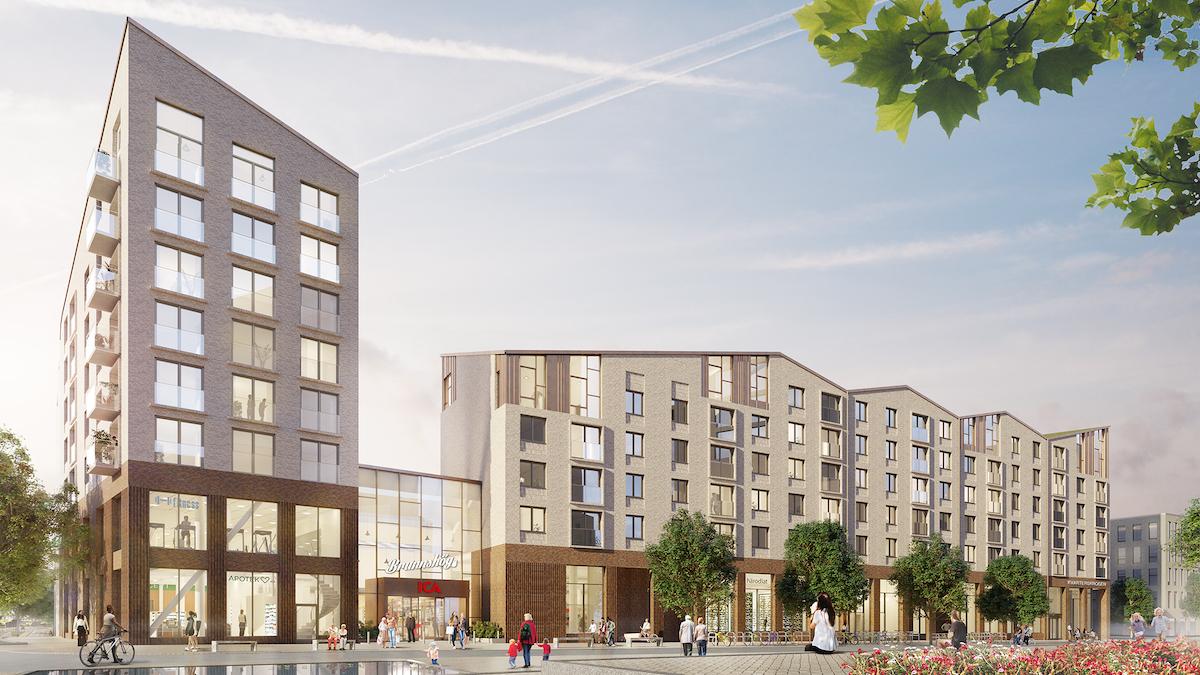 I Brunnshög i Lund utvecklar ICA Fastigheter ett helt nytt kvarter om cirka 22 000 kvadratmeter