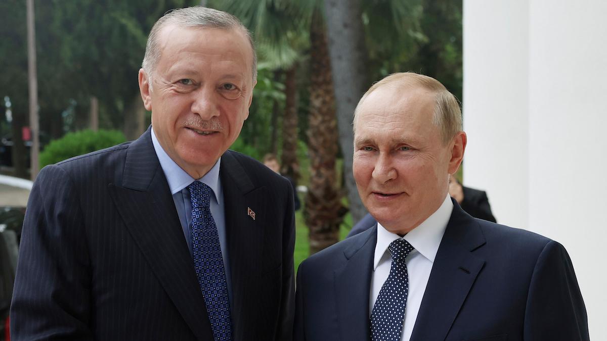 Tidigt i augusti träffades Turkiets president Tayyio Erdogan, till vänster och Rysslands president Vladimir Putin, till höger, och kom överens om att stärka affärssamarbetet mellan länderna.