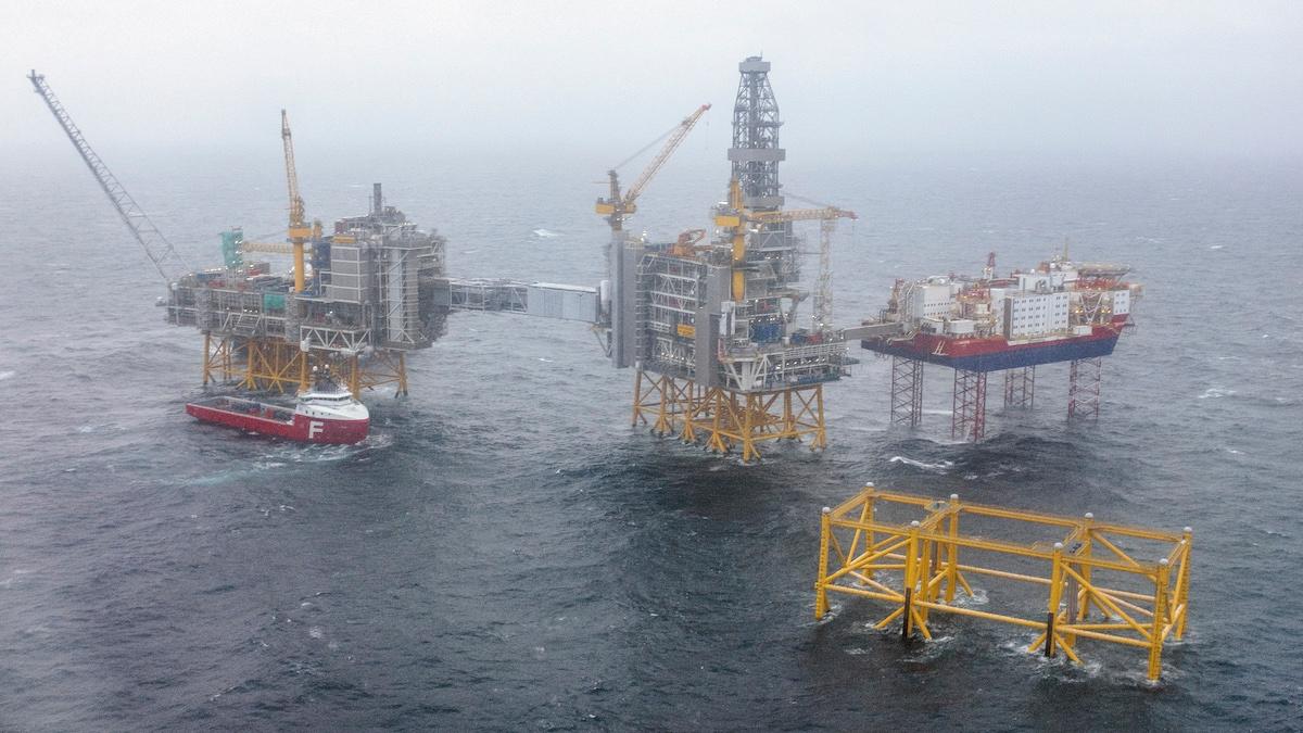 Det franska oljebolaget Total Energies har sett en drönare flyga vid sitt oljefält Halfdan B, som ligger utanför den danska kusten. På bilden, Johan Sverdrup-feltet i Norge