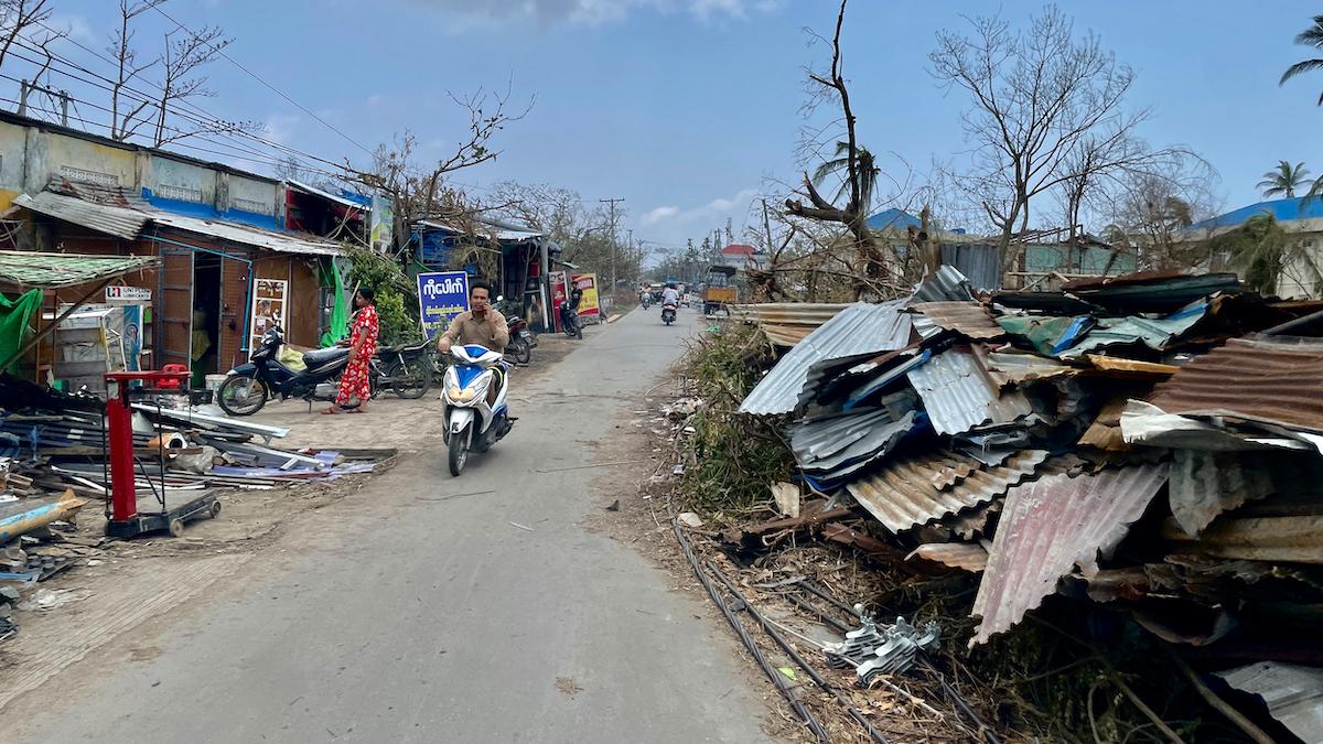 Myanmar efter cyklonen Mocha i maj 2023. Kostnaderna för extremväder ökar för fattiga länder
