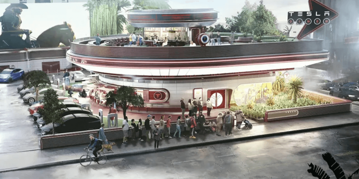 Tesla supercharging station