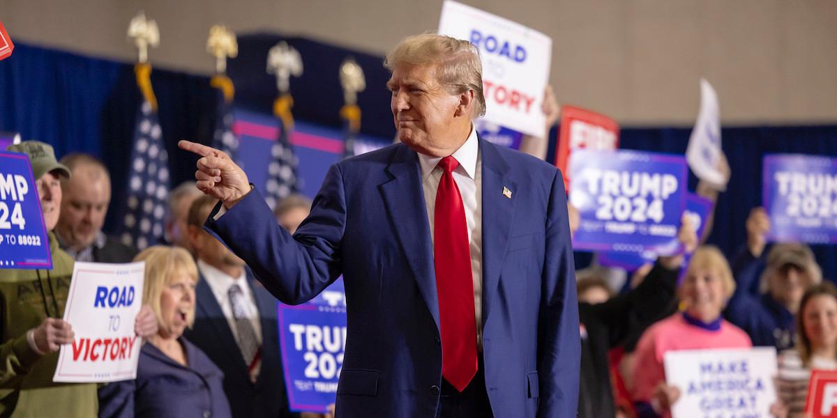 Donald Trump kampanjar i Green Bay i Wisconsin, USA.