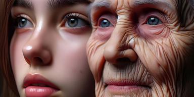En ung och en gammal kvinna. Att begränsa ditt kaloriintag har i en studie visat sig ha en oväntad effekt på åldrande