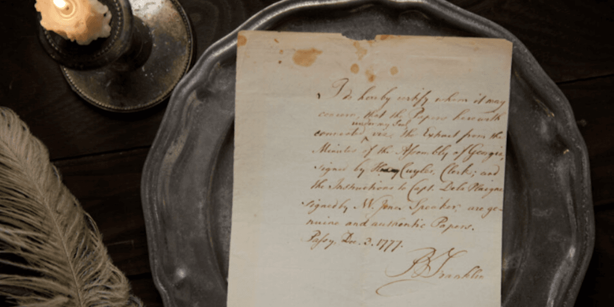 Ett historiskt brev signerat Benjamin Franklin går snart under klubban