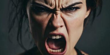 En arg kvionna skriker. En ny studie visar att ilska påverkar våra blodkärl på ett sätt som är negativt för deras hälsa