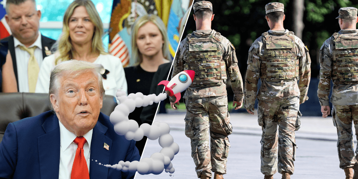 Trumps gyllene dome riskerar att starta ett rymdkrig. (Foto: Alex Brandon och J. Scott Applewhite/AP/TT samt Canva)