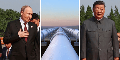 Ryssland och Kina har enats om en ny oljeledning som stärker relationen mellan länderna. (Kollage: AP / TT / Canva)