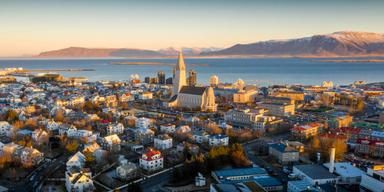 Reykjavik i Island, landet som toppar Global Peace Index 2025.