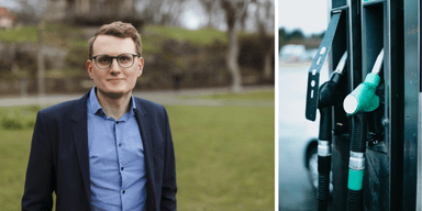 Viktor Gunnarsson, ansvarig för konkurrenskraftsfrågor på Drivkraft Sverige. (Foto: Drivkraft Sverige och A. C. For Unsplash+)