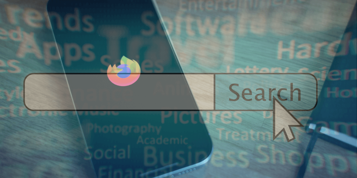Vad har Mozilla lagt till i sökfältet måntro? (Foto: Appshunter.io on Unsplash och Canva)